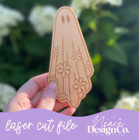 Floral Ghost Bookmark Laser Cut Files