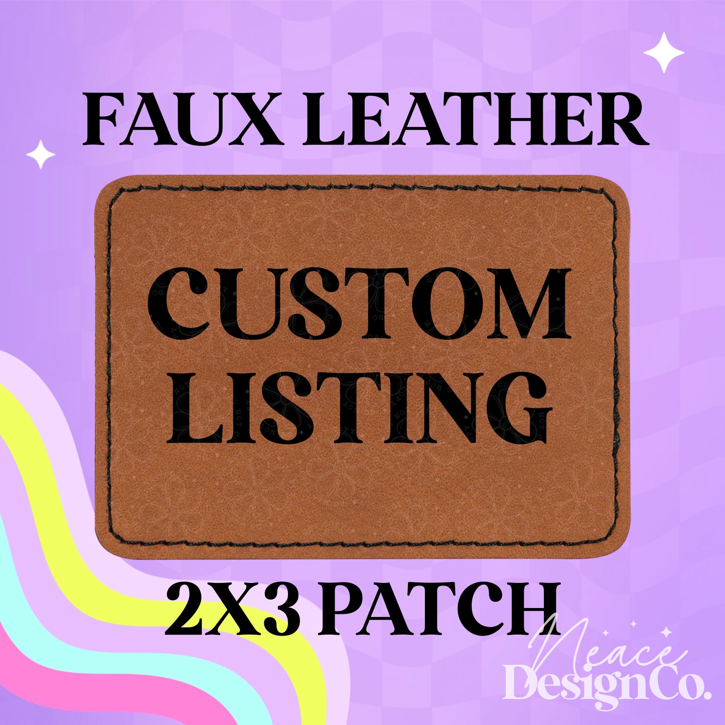 Custom Leatherette Hat Patch With Adhesive Backing