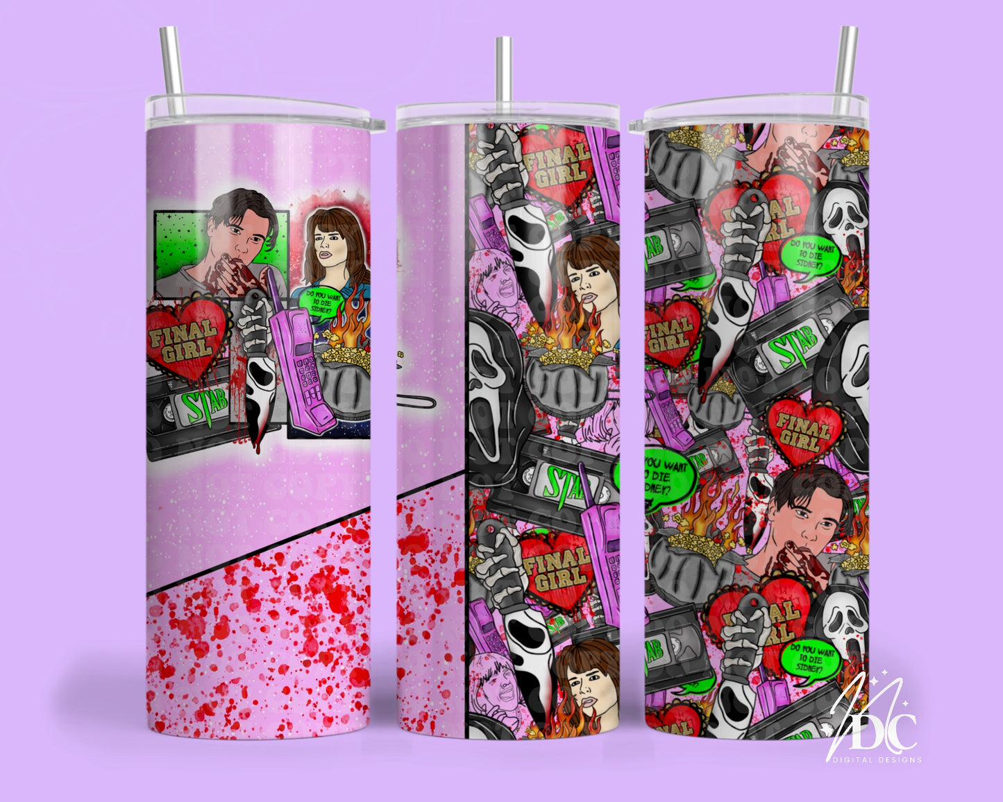 Scream Halloween Tumbler Digital PNG