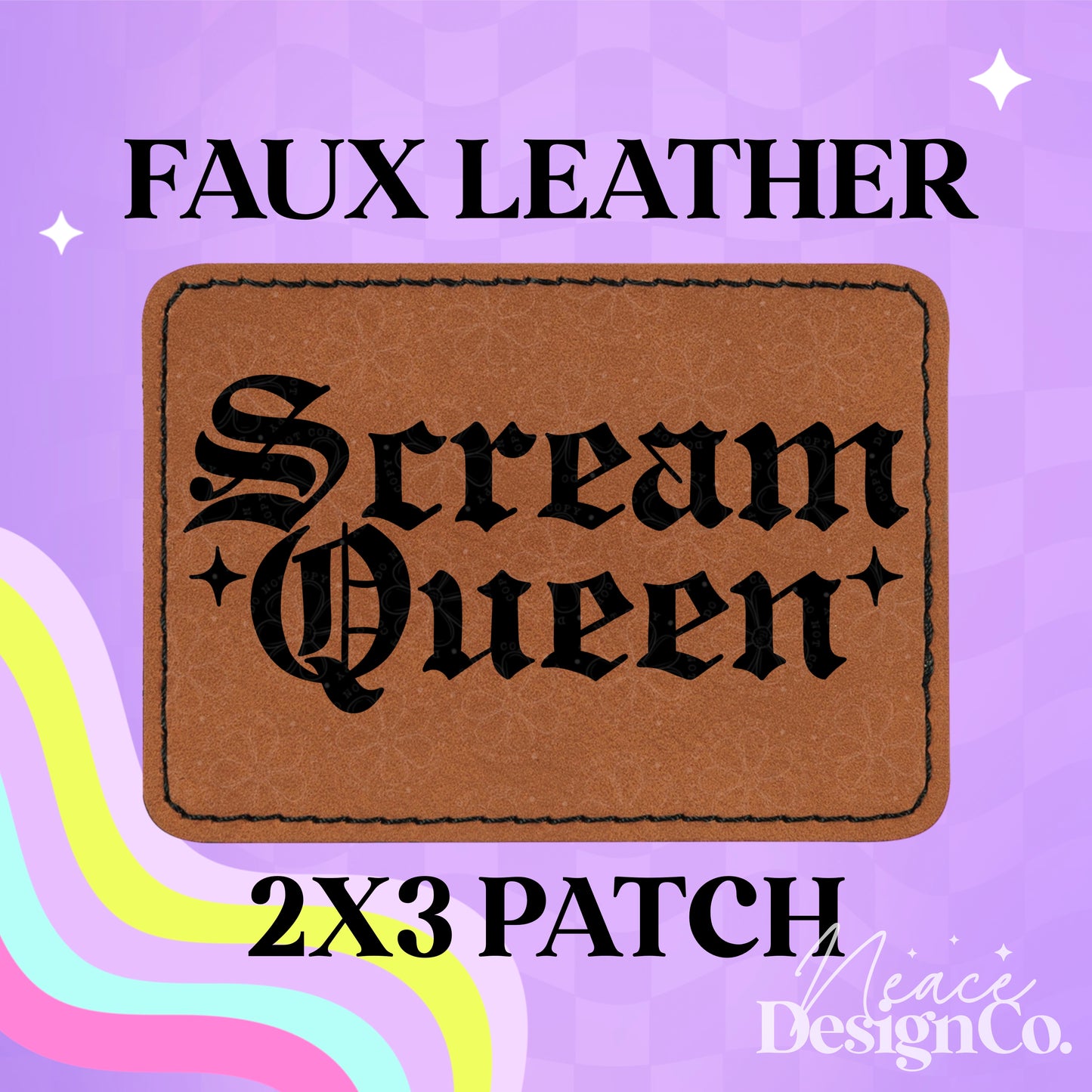 Scream Queen Leatherette Hat Patch With Adhesive Backing