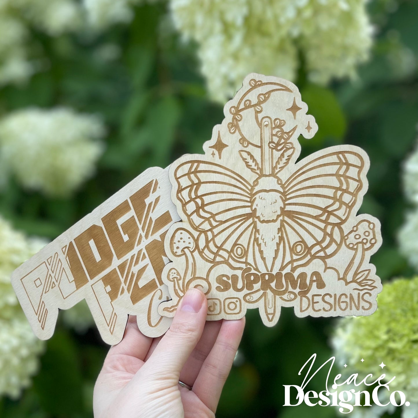 Logo Laser Cut Wood Watermark