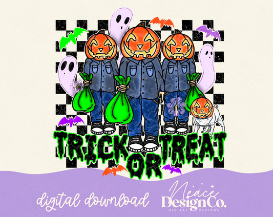 Trick or Treat Attack of Jack O Lanterns Goosebumps Digital PNG