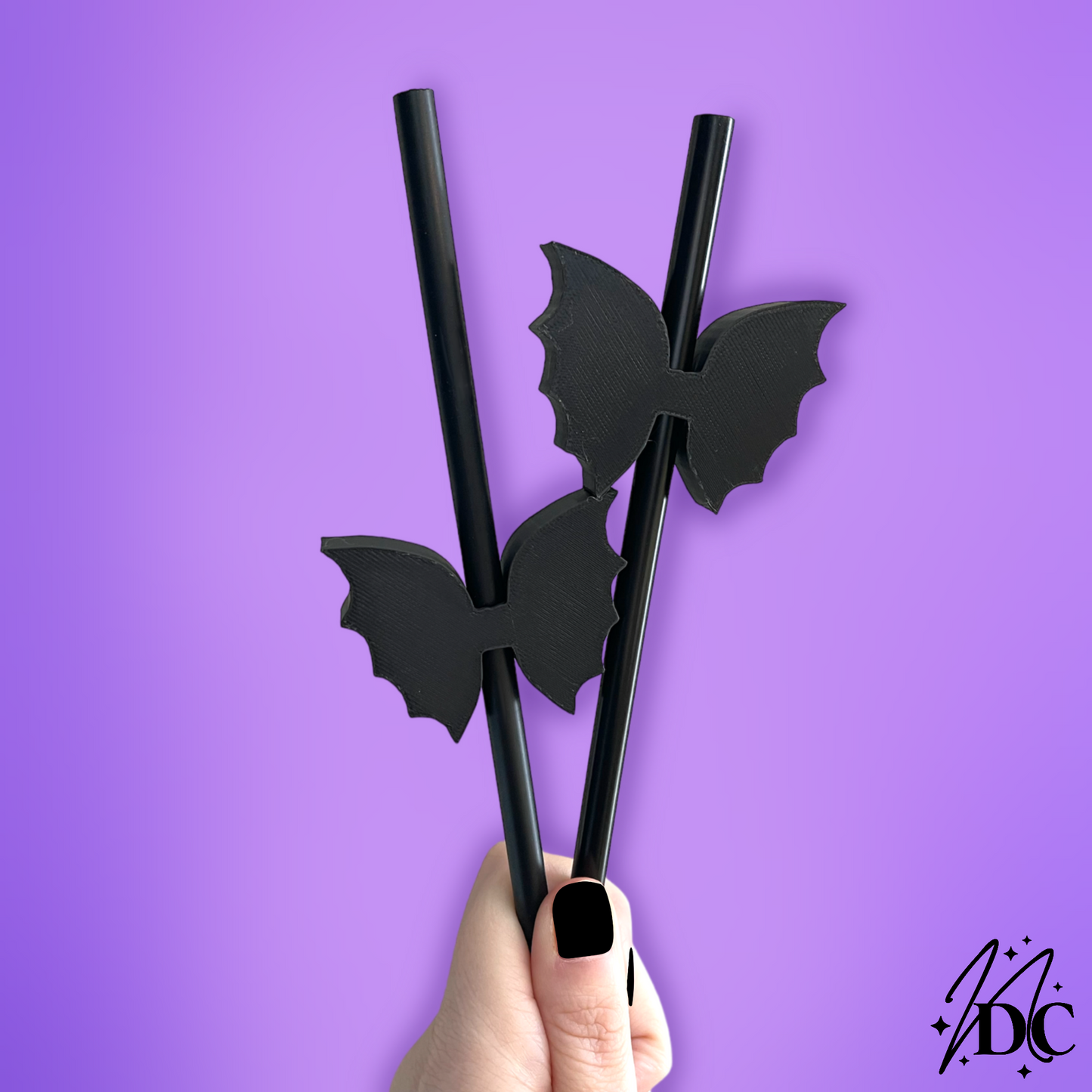 Bat Bow 3D Straw Topper