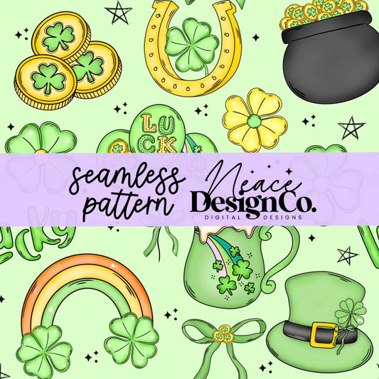 St. Patrick's Day Seamless 2 Scales Digital PNG