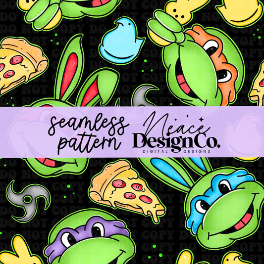 Turtles Easter Seamless 2 Scales Digital PNG