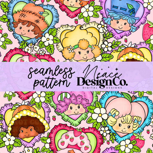 Shortcake and Friends Seamless 2 Scales Digital PNG