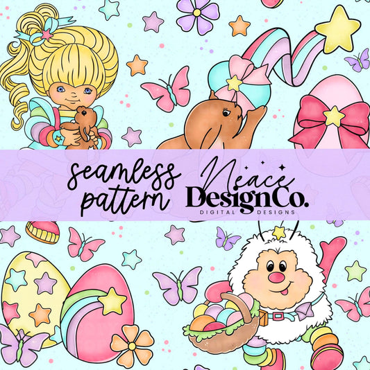 Rainbow Easter Seamless 2 Scales Digital PNG