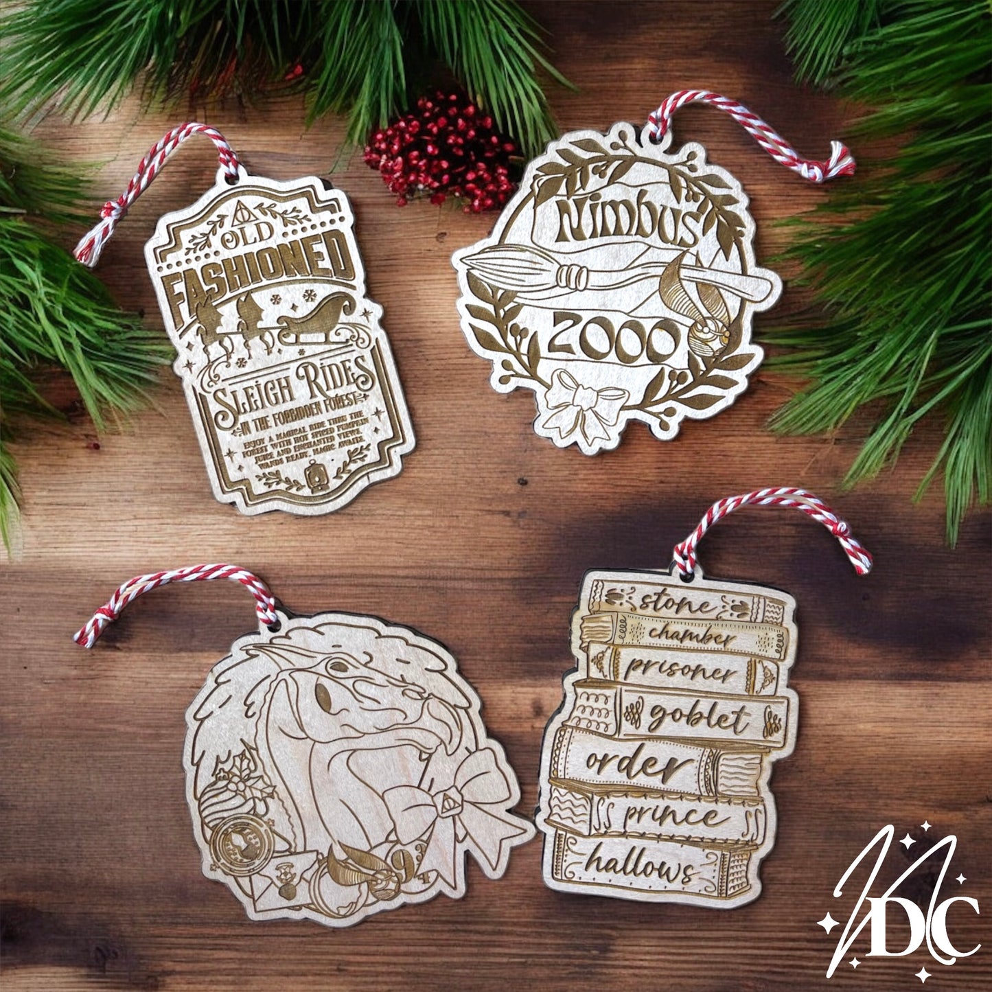 HP Magical Chrismas Wood Ornament Set