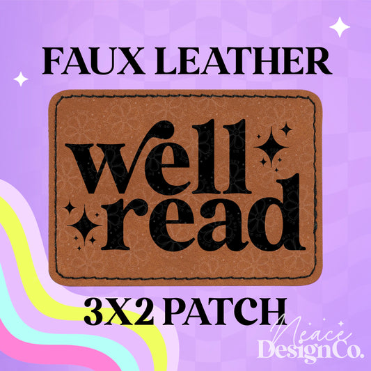 Well Read Leatherette Hat Patch With Adhesive Backing