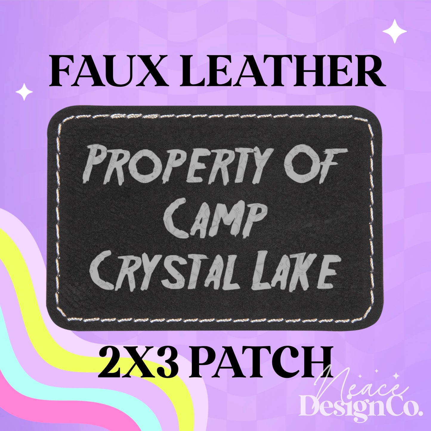 Crystal Lake Leatherette Hat Patch With Adhesive Backing