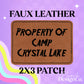 Crystal Lake Leatherette Hat Patch With Adhesive Backing