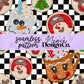 Christmas Cookies Faux Embroidery Seamless Digital PNG