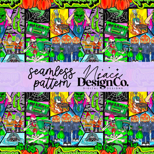 Goosebumps Patchwork Seamless Digital PNG