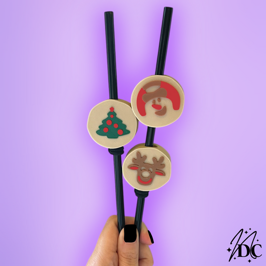 Christmas Cookies Mixed Pack 3D Straw Topper