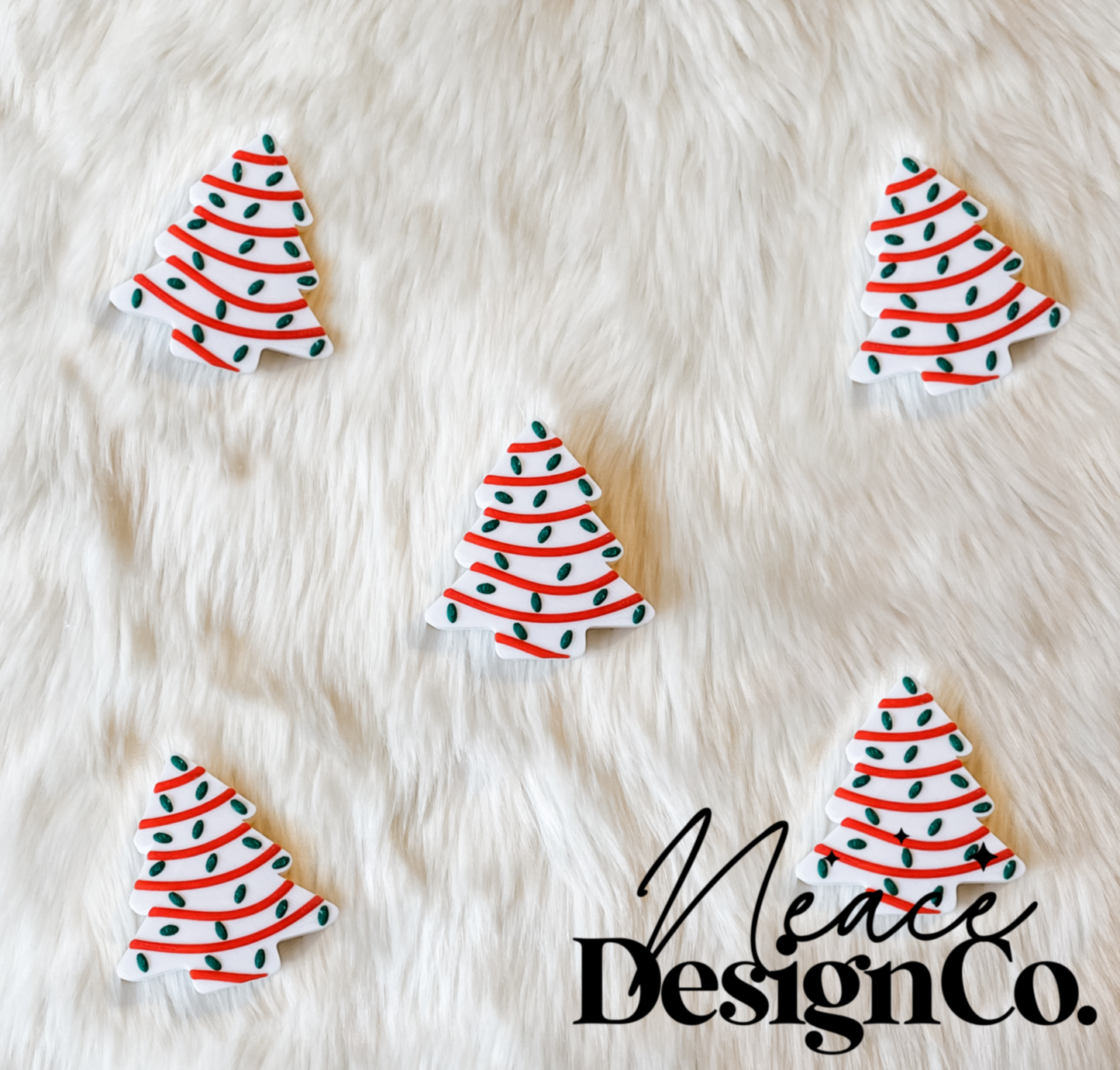 Christmas Tree Cakes 3D Straw Topper