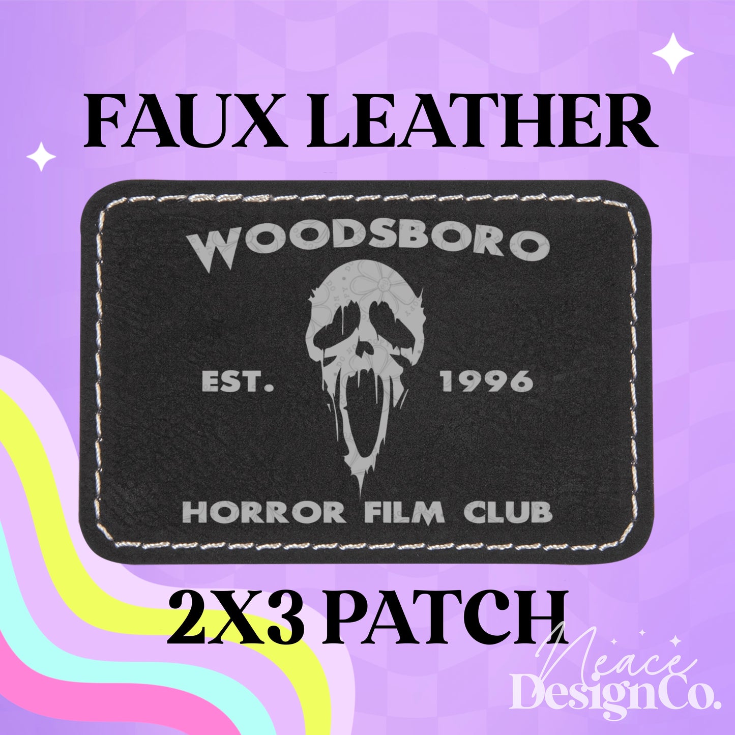 Woodsboro Leatherette Hat Patch With Adhesive Backing