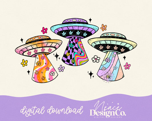 Groovy UFO Digital PNG