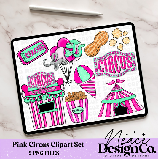 Pink Circus Digital Clip Art