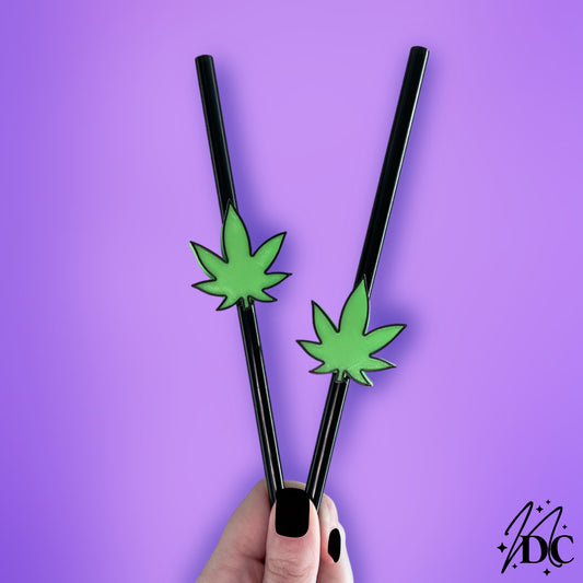 Marijuana Leaf 3D Straw Topper