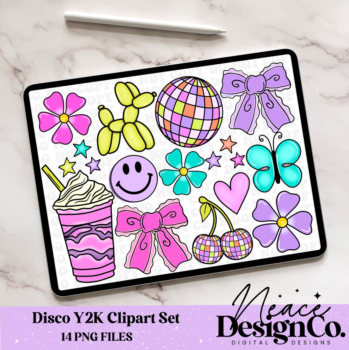 Disco Y2K Digital Clip Art