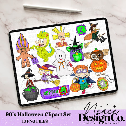 90’s Halloween Digital Clip Art