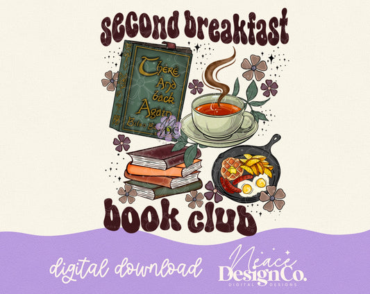Second Breakfast Book Club Digital PNG