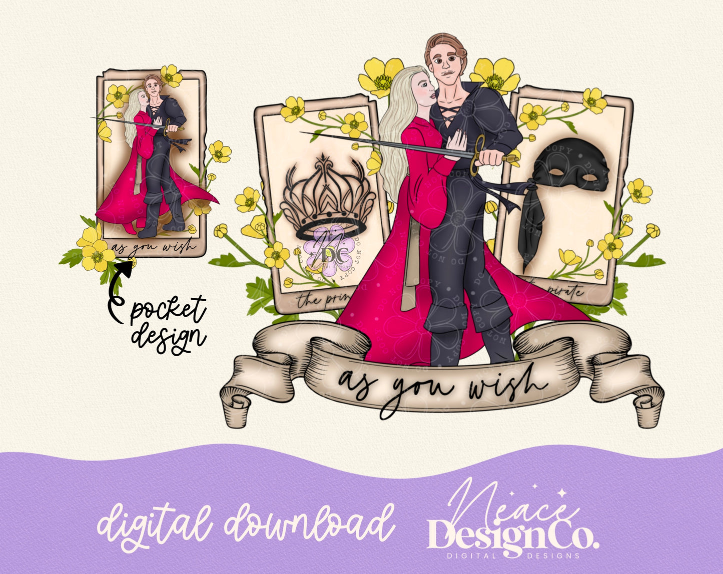 As You Wish Princess Bride w/Pocket Digital PNG