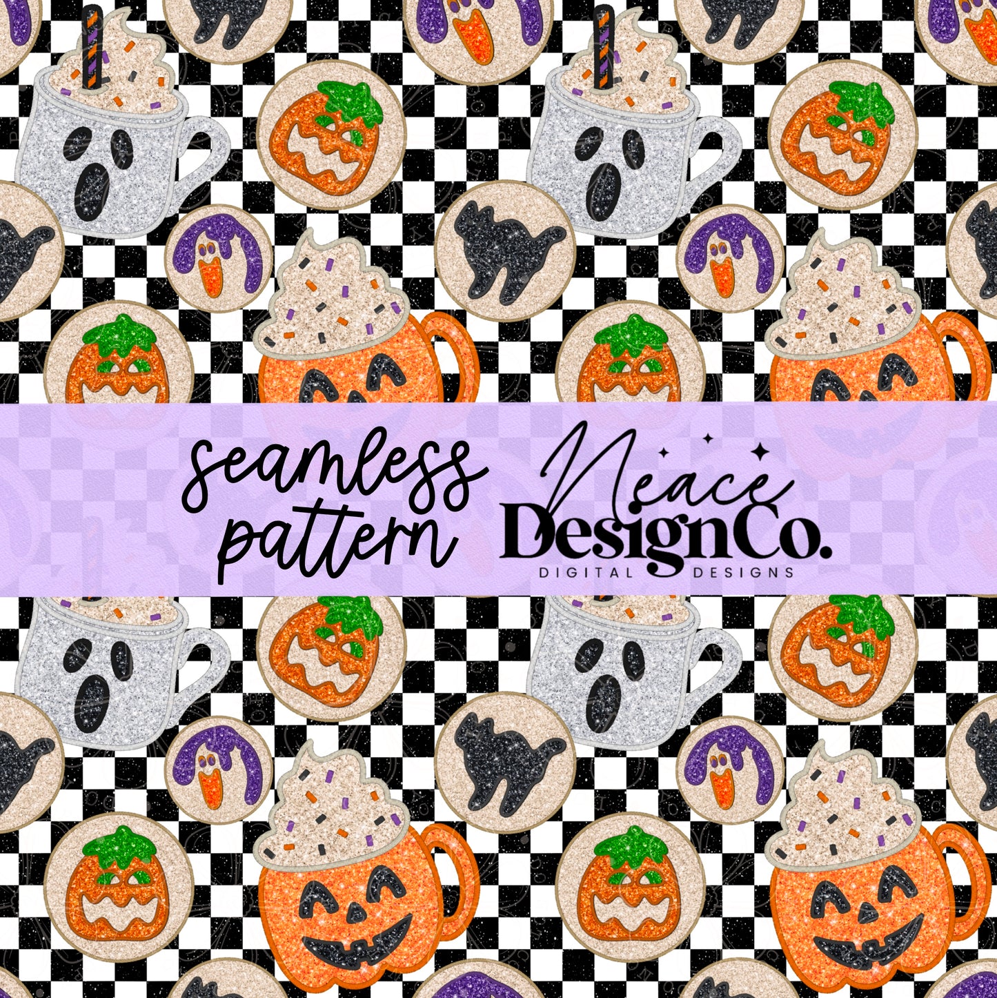 Halloween Cookies Seamless Digital PNG