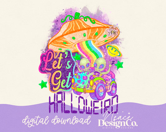 Lets Get Halloweird UFO Digital PNG