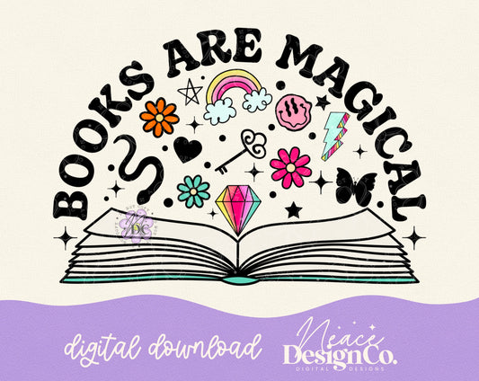 Books Are Magical Digital PNG