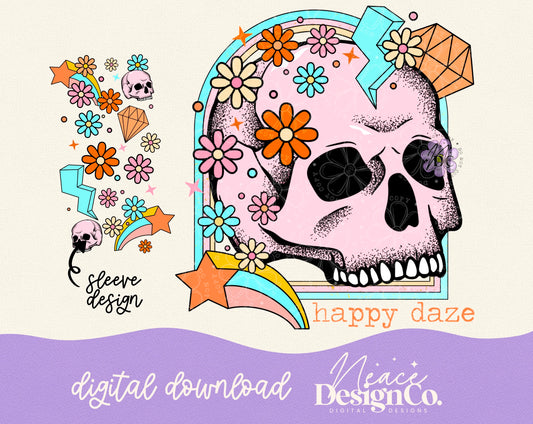 Happy Daze with Sleeve Digital PNG