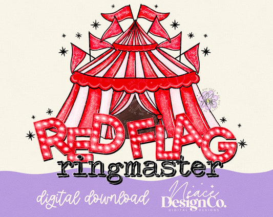 Red Flag Ringmaster Typewriter Digital PNG