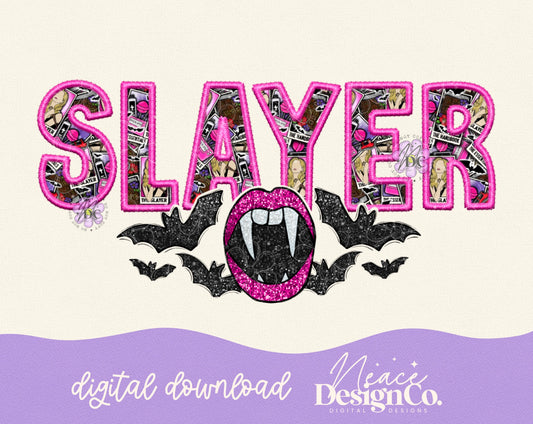 Slayer Faux Embroidery Digital PNG
