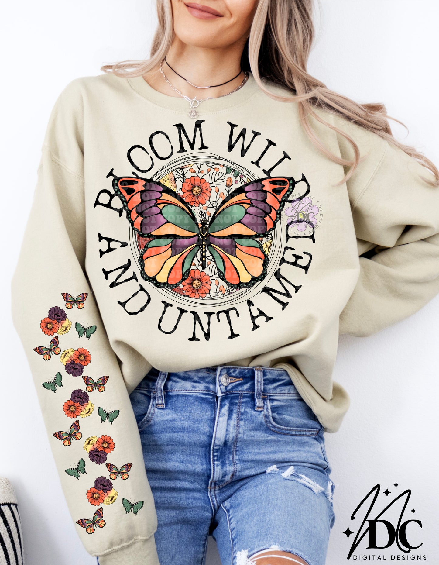 Bloom Wild and Untamed with Sleeve Digital PNG