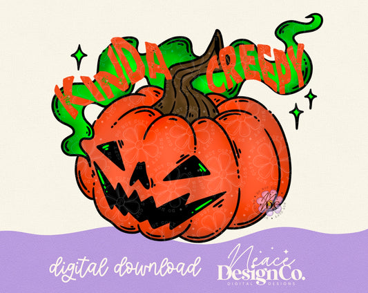 Kinda Creepy Pumpkin Color Digital PNG