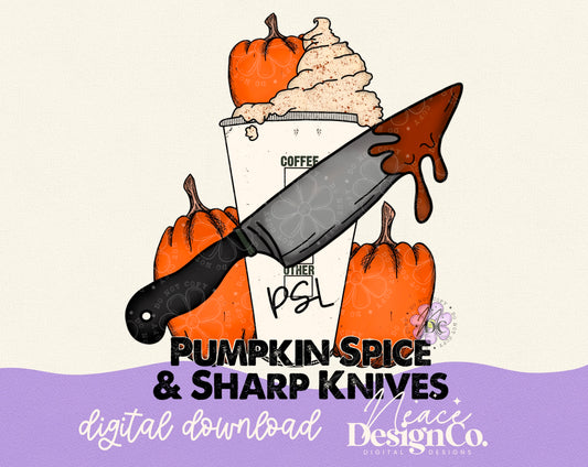 Pumpkin Spice & Sharp Knives Color Digital PNG