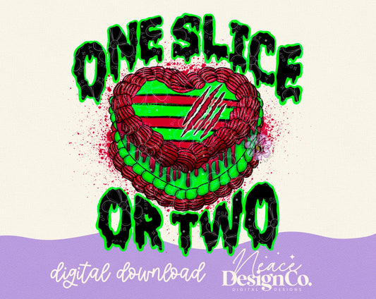 One Slice or Two Halloween Cake Digital PNG