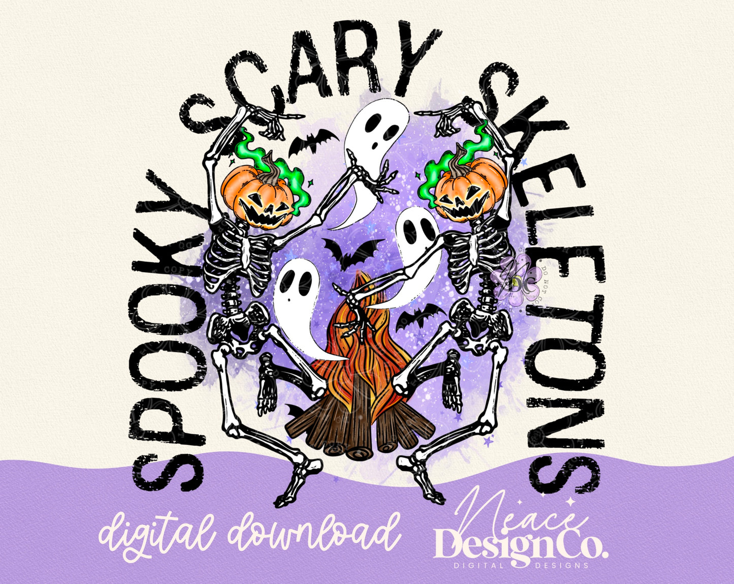 Spooky Scary Skeletons Digital PNG
