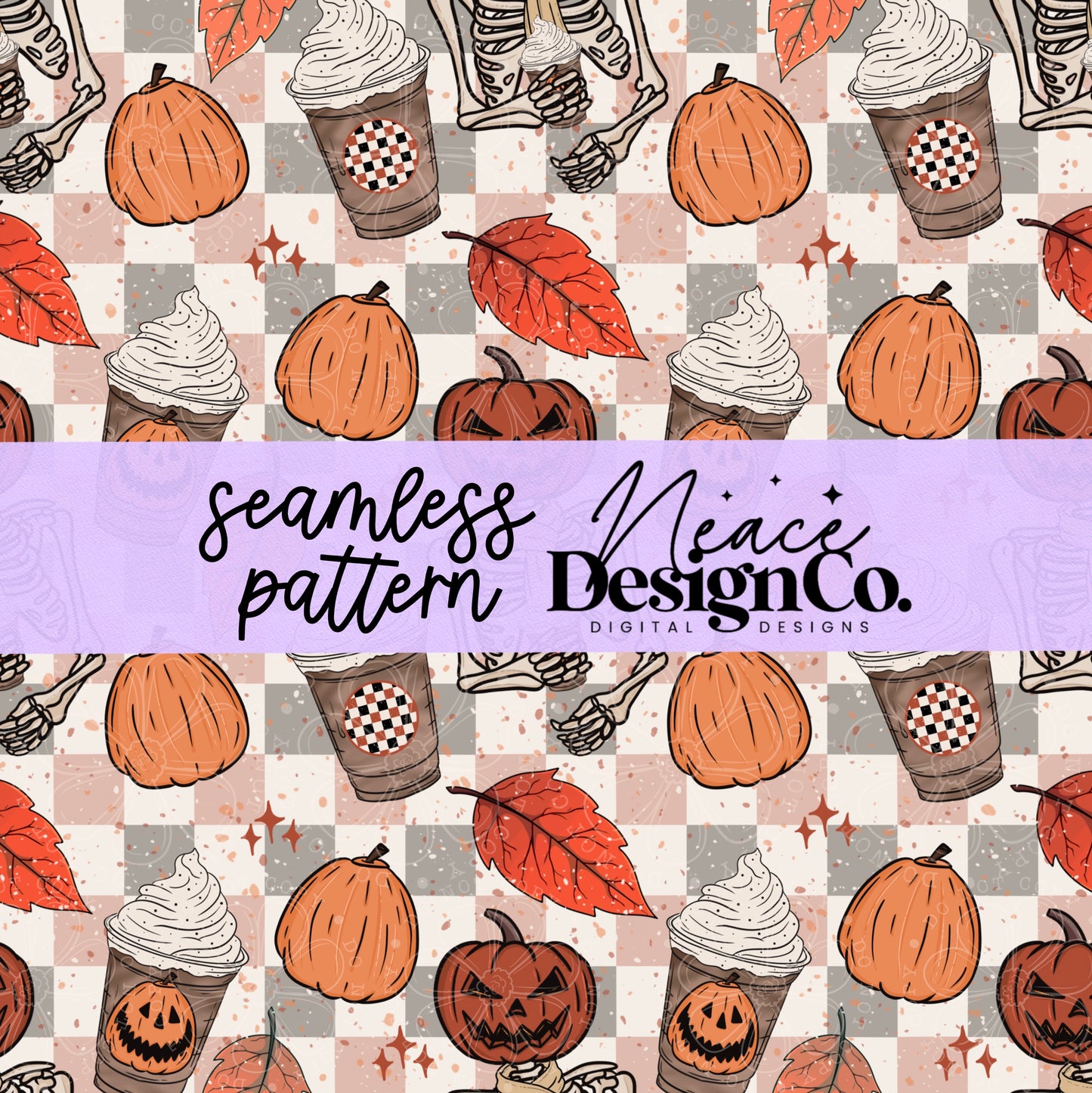 Whatever Spices Your Pumpkin Seamless Digital PNG
