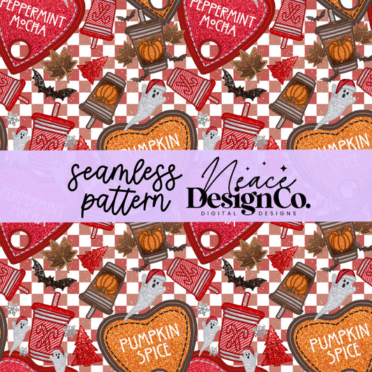 PSL and Peppermint Mocha Seamless PNG
