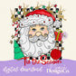 Tis the Season Red Checkered Santa Digital PNG