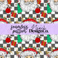 Tis the Season Red Checkered Santa Seamless Digital PNG