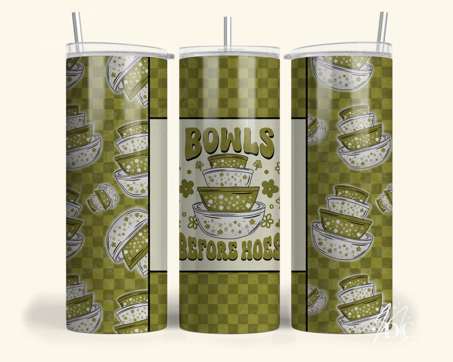 Green Bowls Before Hoes Tumbler Digital PNG