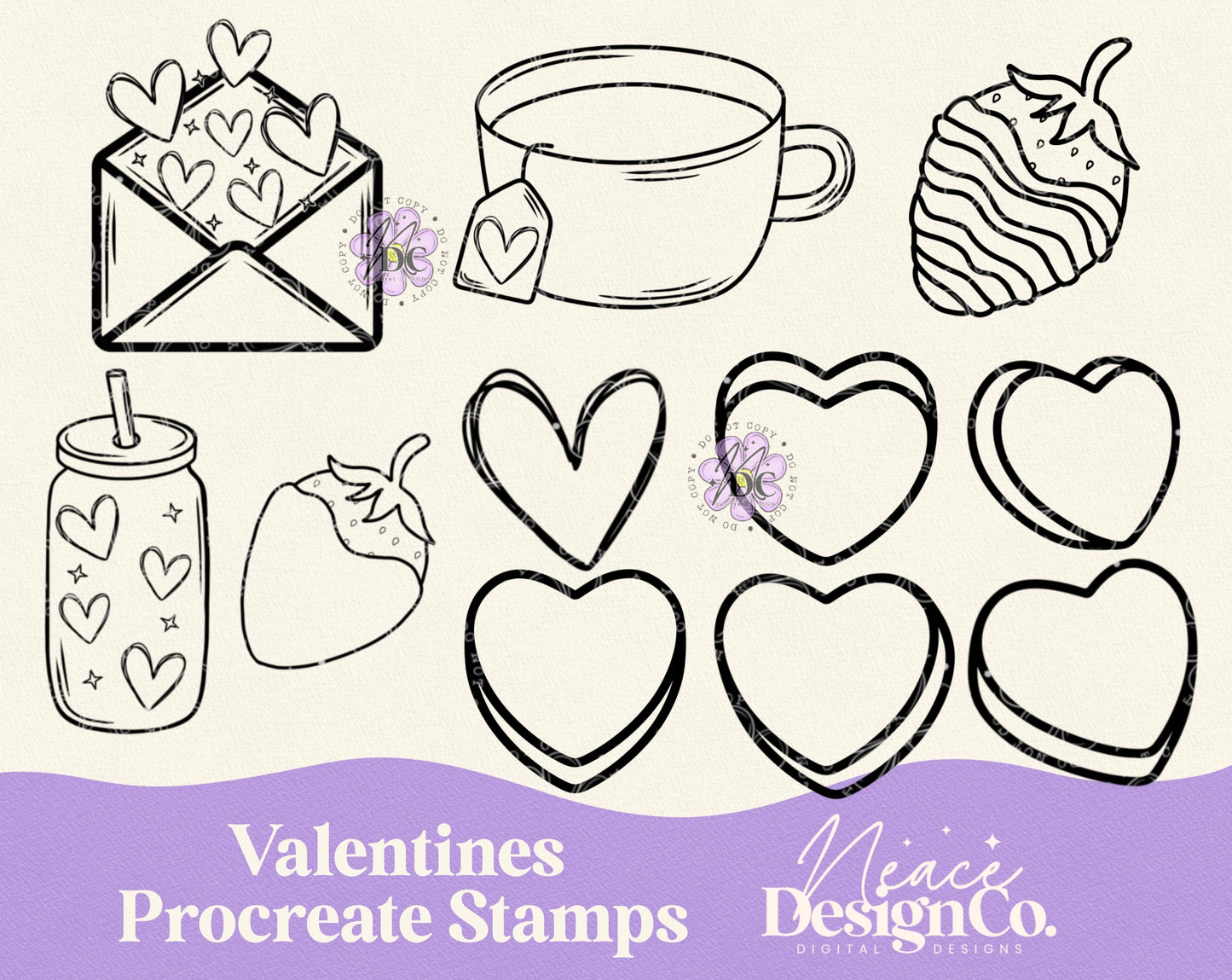Valentines Procreate Stamps