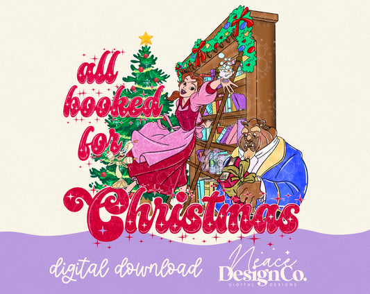 All Booked For Christmas Digital PNG