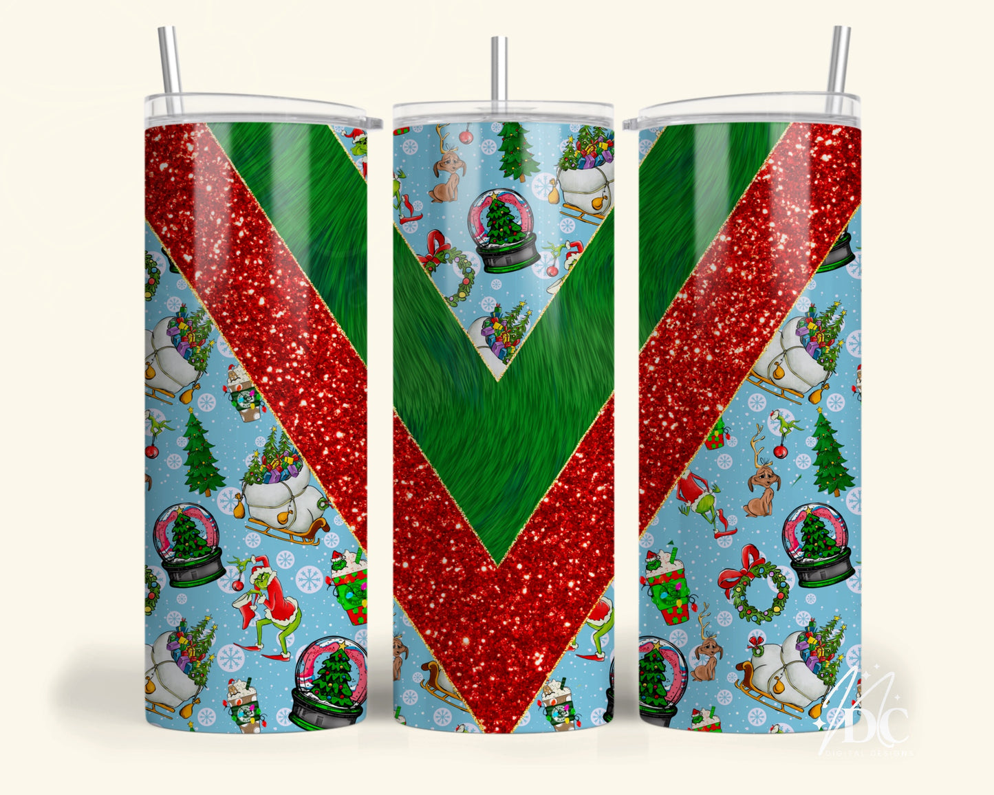 Grinch Fur Tumbler Digital PNG