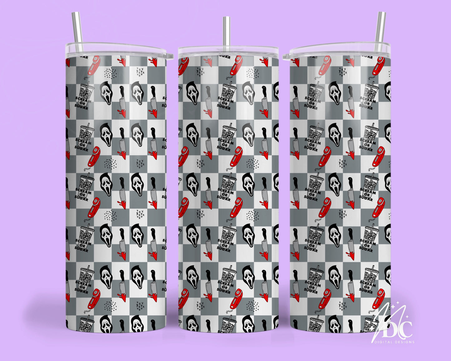 Scream or Sugar Ghostface Tumbler Digital PNG