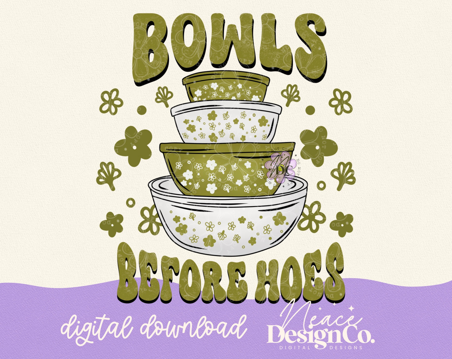 Green Pyrex Bowls Before Hoes Digital PNG