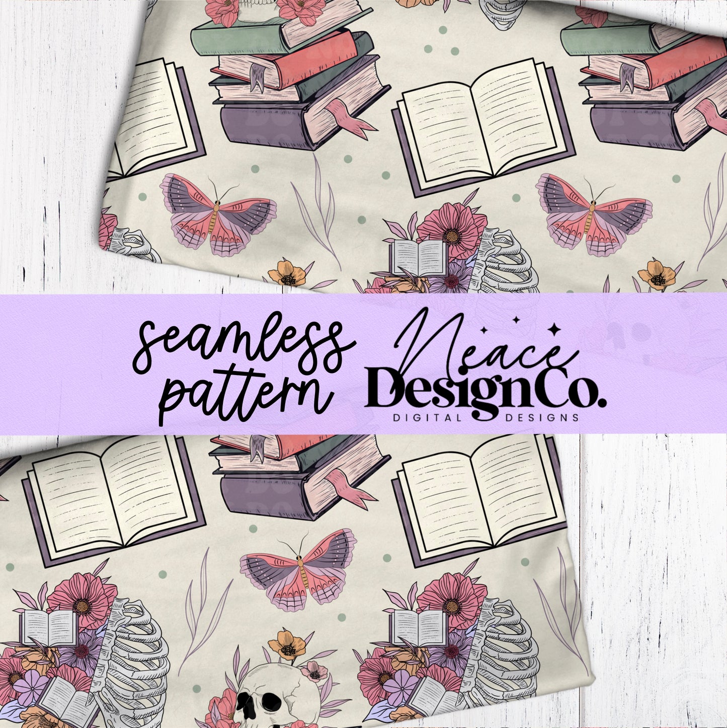 Floral Book Seamless PNG