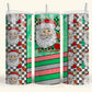 Tis the Season Red Santa Checkered Tumbler Digital PNG